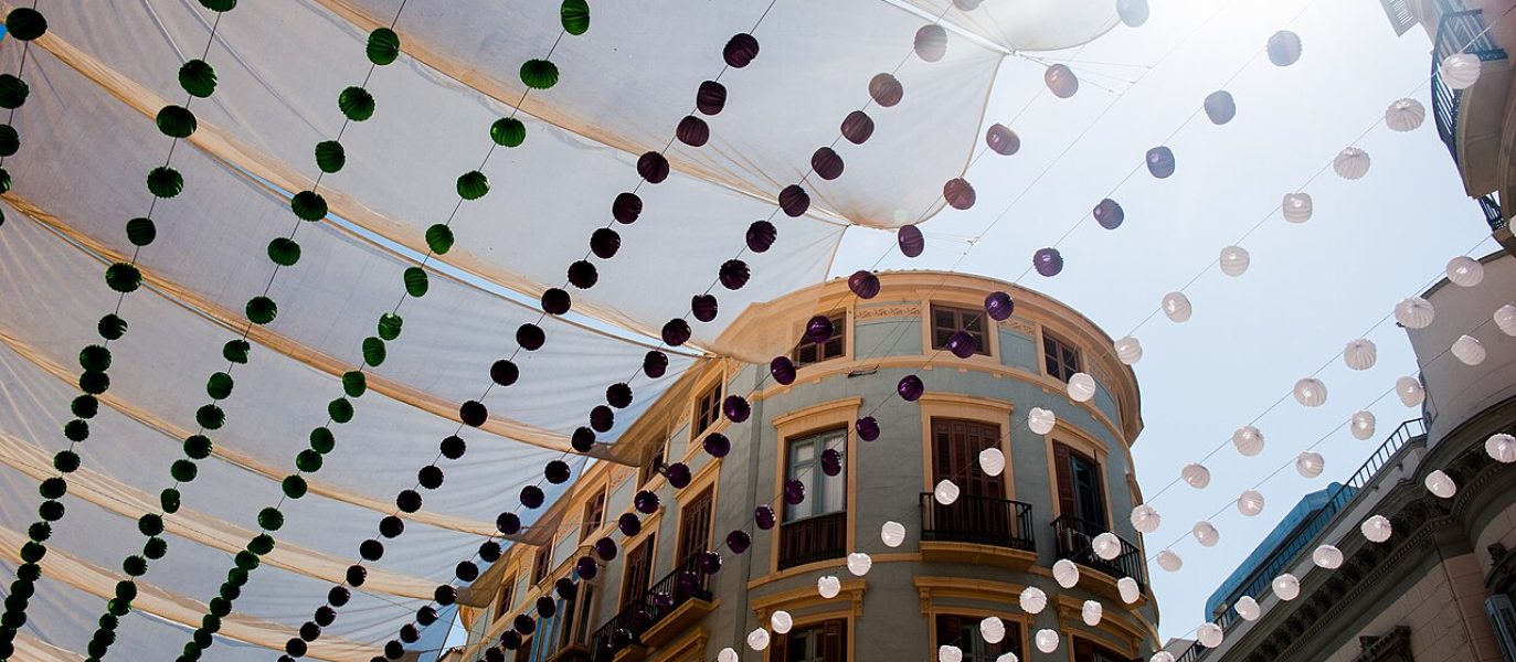 Málaga street decoration, Andalusia, Spain, Southeastern Europe.