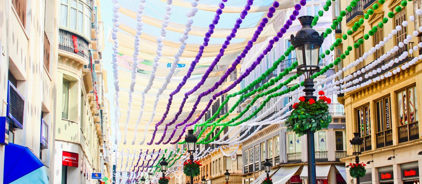 During the Fair, the streets of the city center are adorned with paper lanterns and floral displays. Booths are set up, there are performances for children and adults, music and dance (especially verdiales, the most characteristic local variant of flamenco), and decked out horses and carriages attempting to make their way through it all. The sounds of flamenco and copla are everywhere, along with less traditional music. -Wikipedia